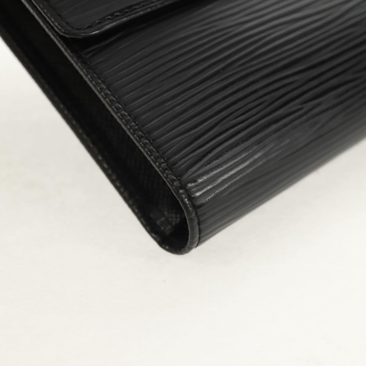 LOUIS VUITTON Epi Porte TresorEtui Papie Wallet Black M63712 LV Auth am9784V