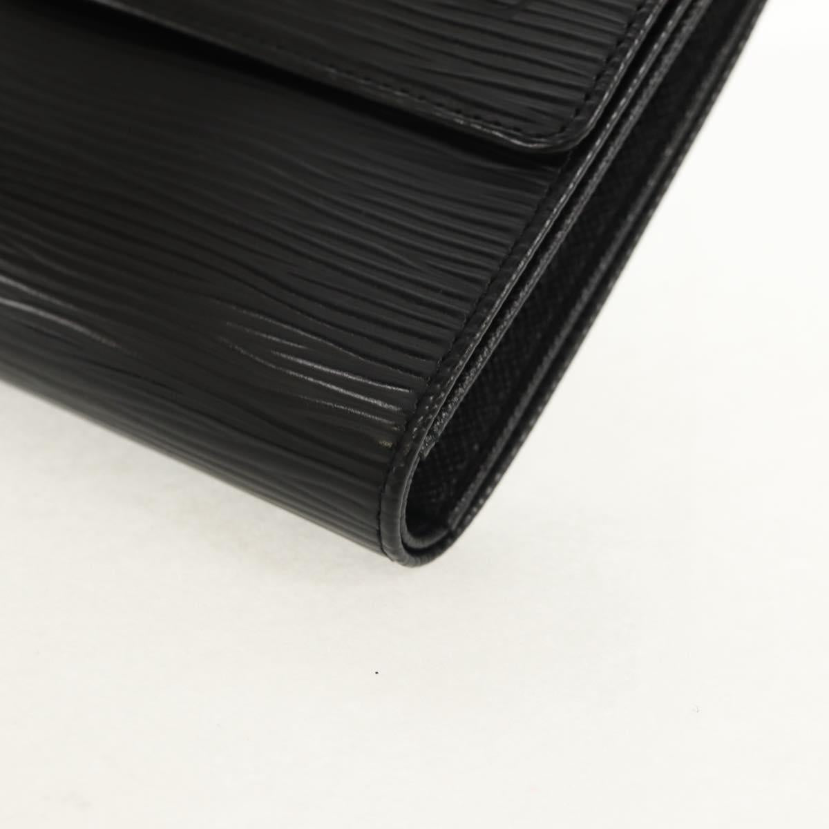 LOUIS VUITTON Epi Porte TresorEtui Papie Wallet Black M63712 LV Auth am9784V