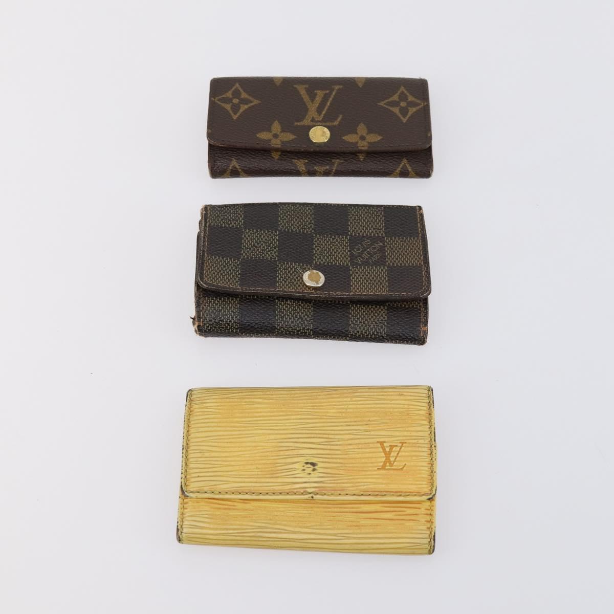 LOUIS VUITTON Monogram Epi Wallet 5 Set Yellow LV Auth am9787
