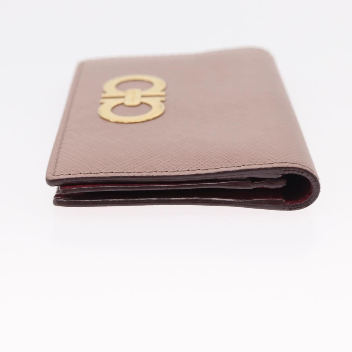 Salvatore Ferragamo Saint Laurent Wallet Leather 2 Set Pink Black Auth am9788