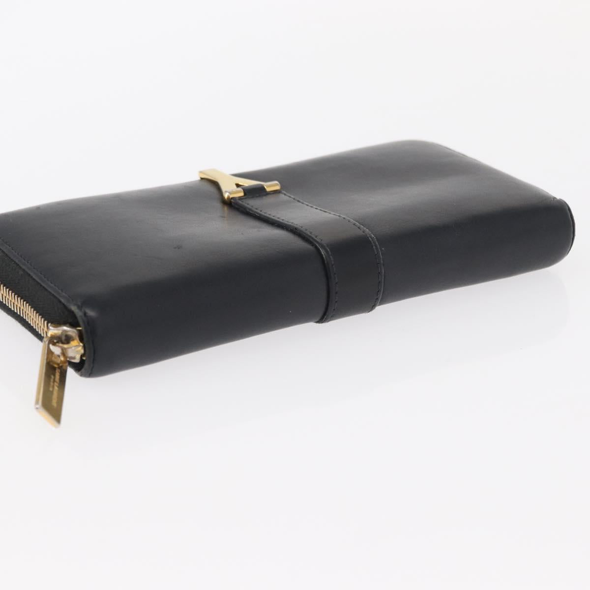 Salvatore Ferragamo Saint Laurent Wallet Leather 2 Set Pink Black Auth am9788