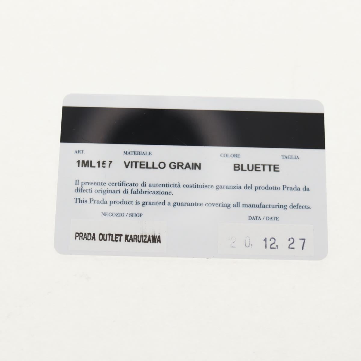 PRADA Compact Wallet Leather Blue Auth am9791V