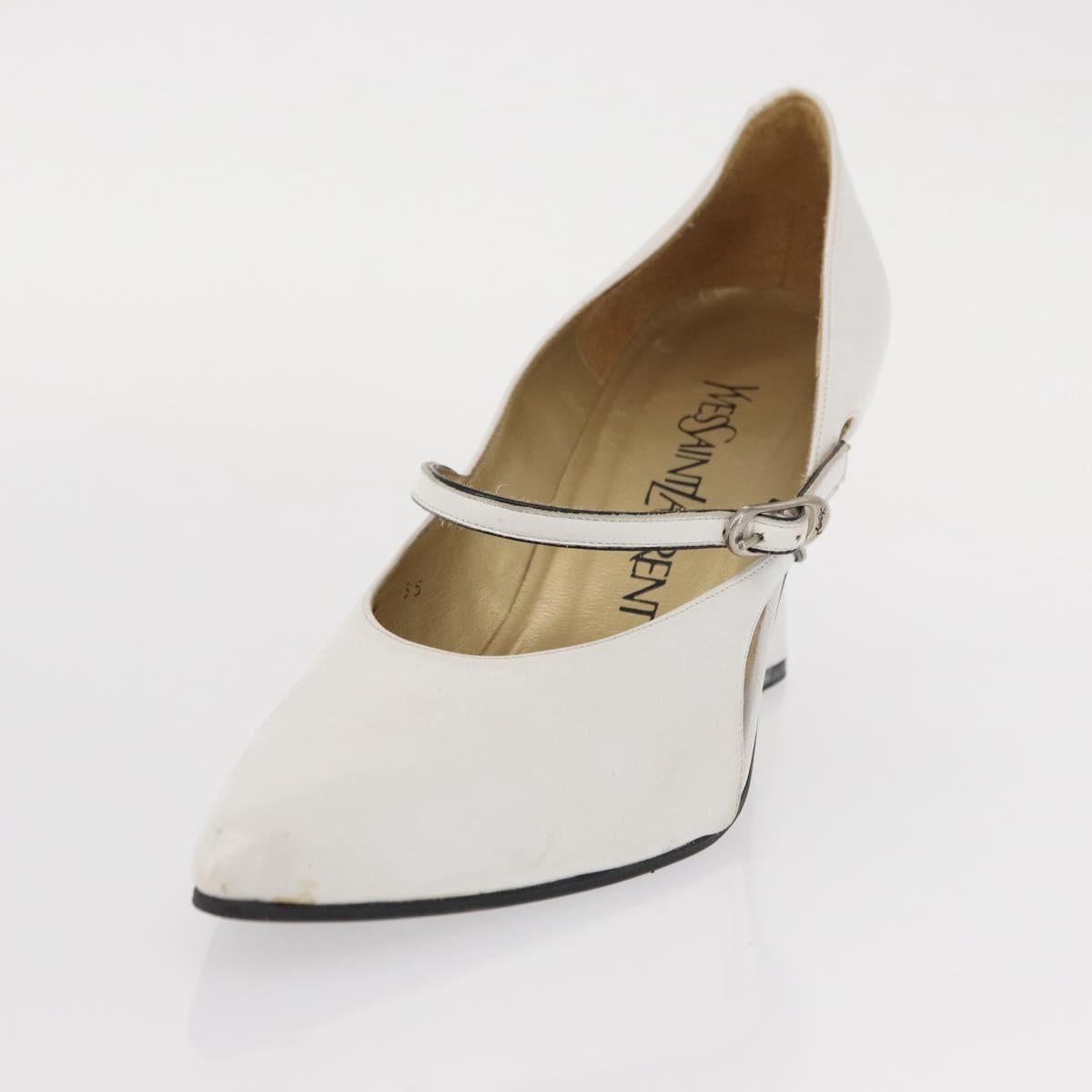 Salvatore Ferragamo Pumps Shoes Leather 35 White Auth am9795