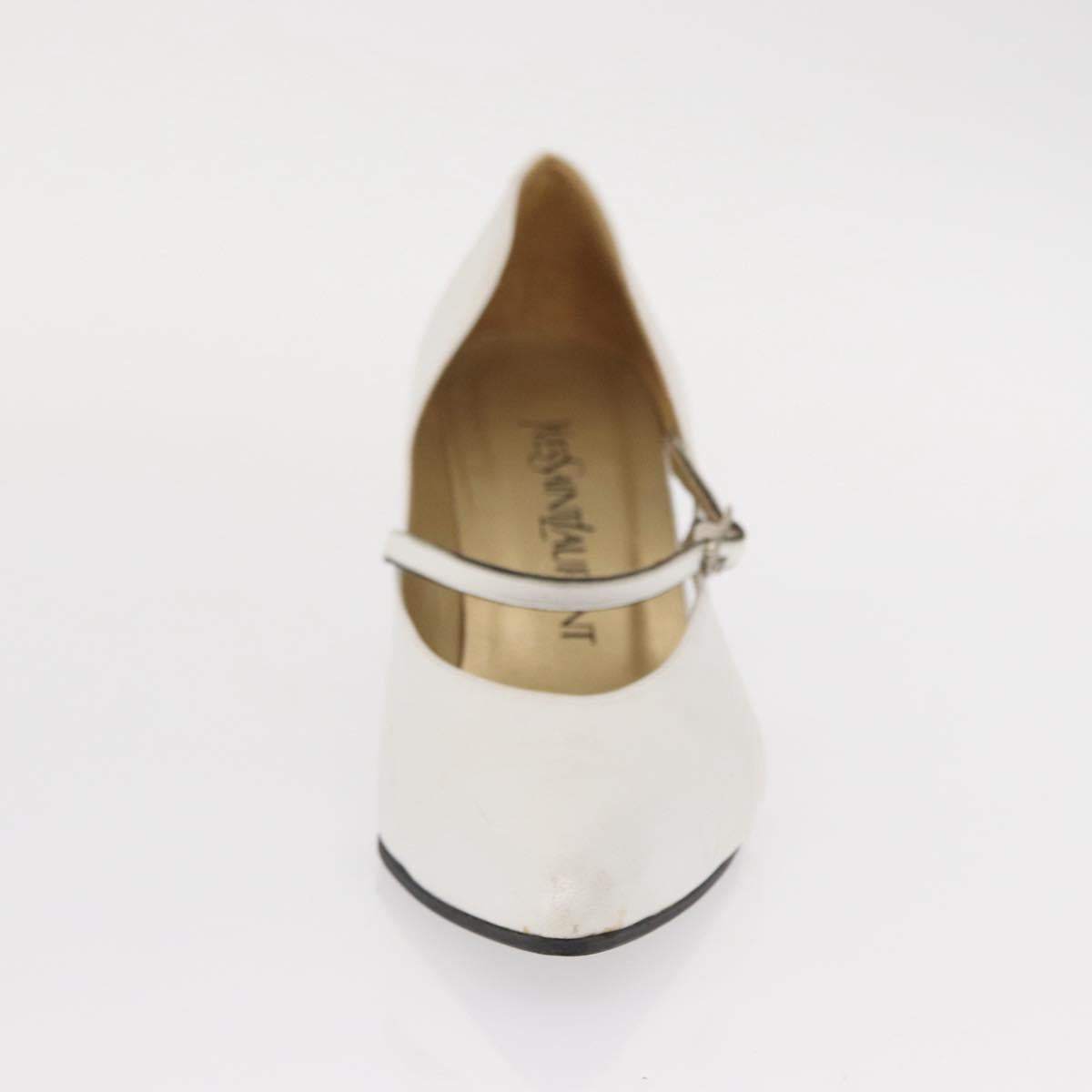 Salvatore Ferragamo Pumps Shoes Leather 35 White Auth am9795