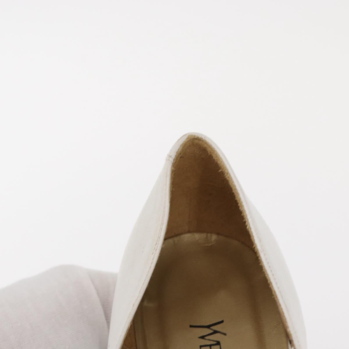 Salvatore Ferragamo Pumps Shoes Leather 35 White Auth am9795