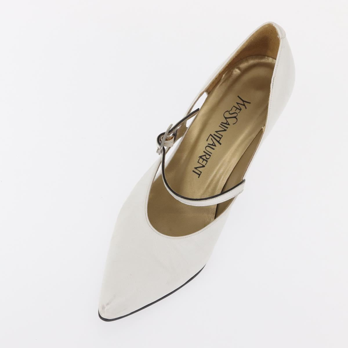 Salvatore Ferragamo Pumps Shoes Leather 35 White Auth am9795