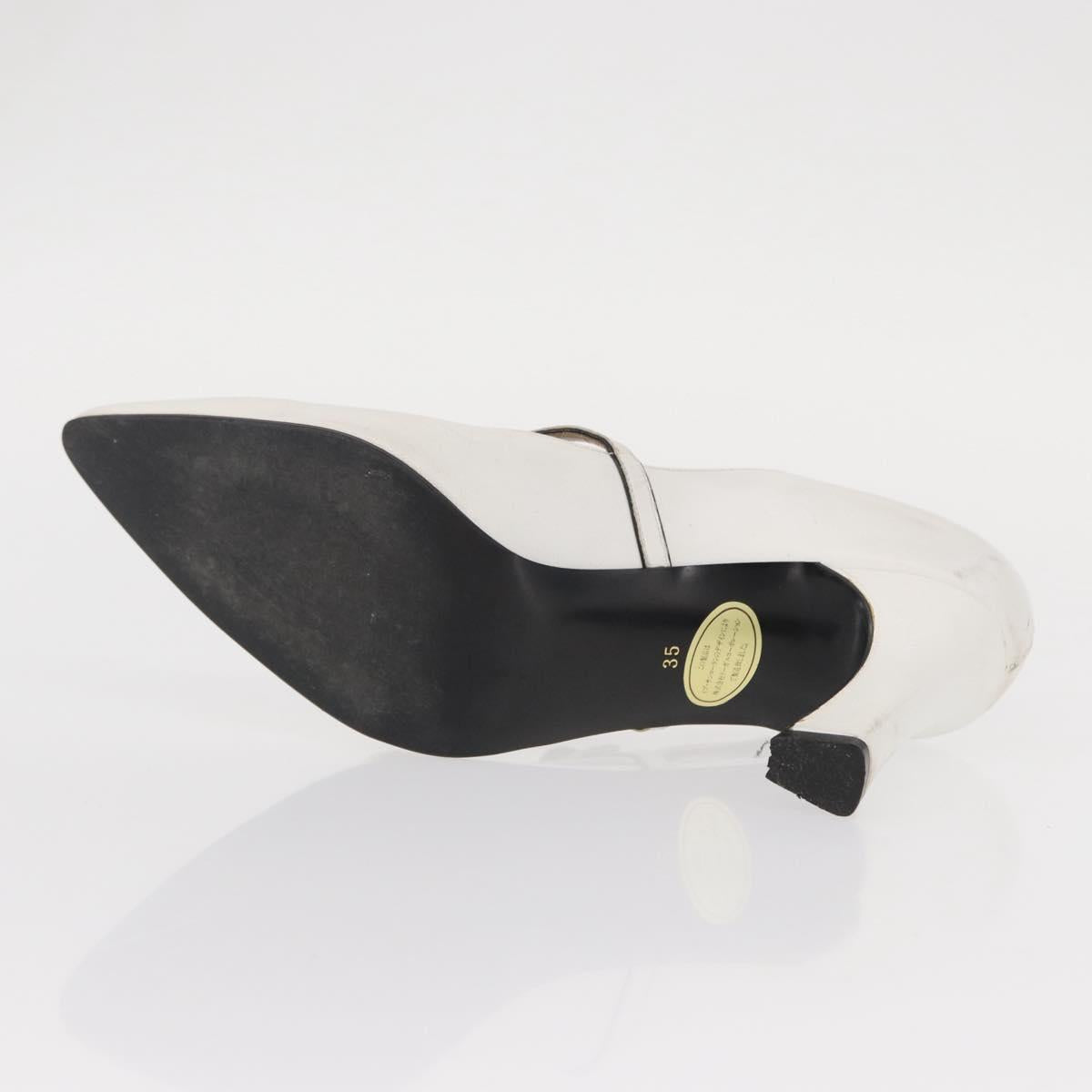 Salvatore Ferragamo Pumps Shoes Leather 35 White Auth am9795