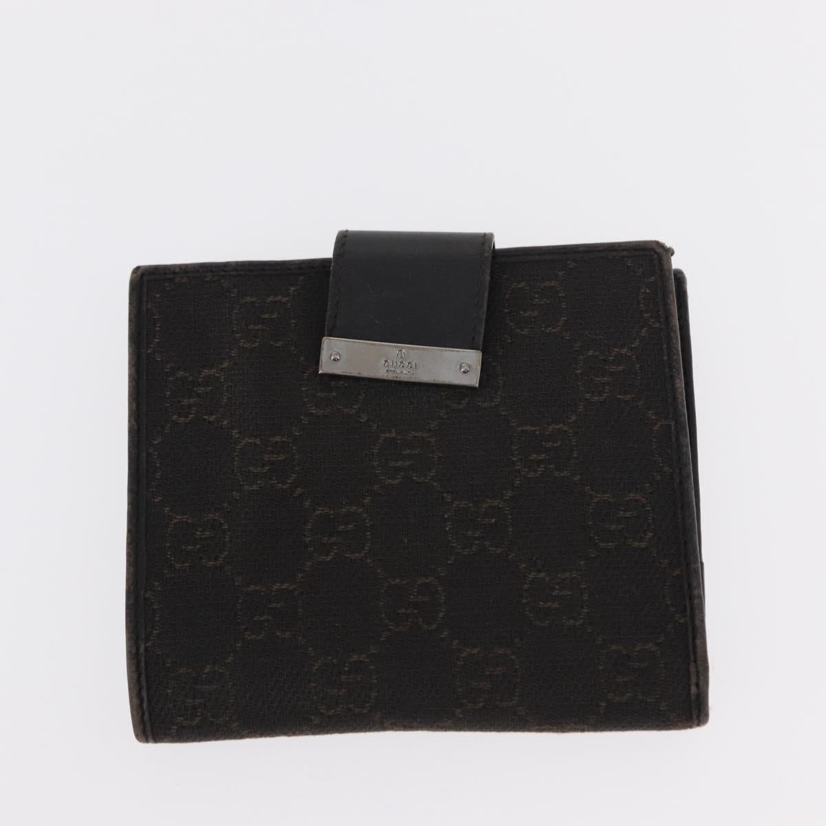 GUCCI GG Canvas Wallet Leather 3 Set Black Auth am9797