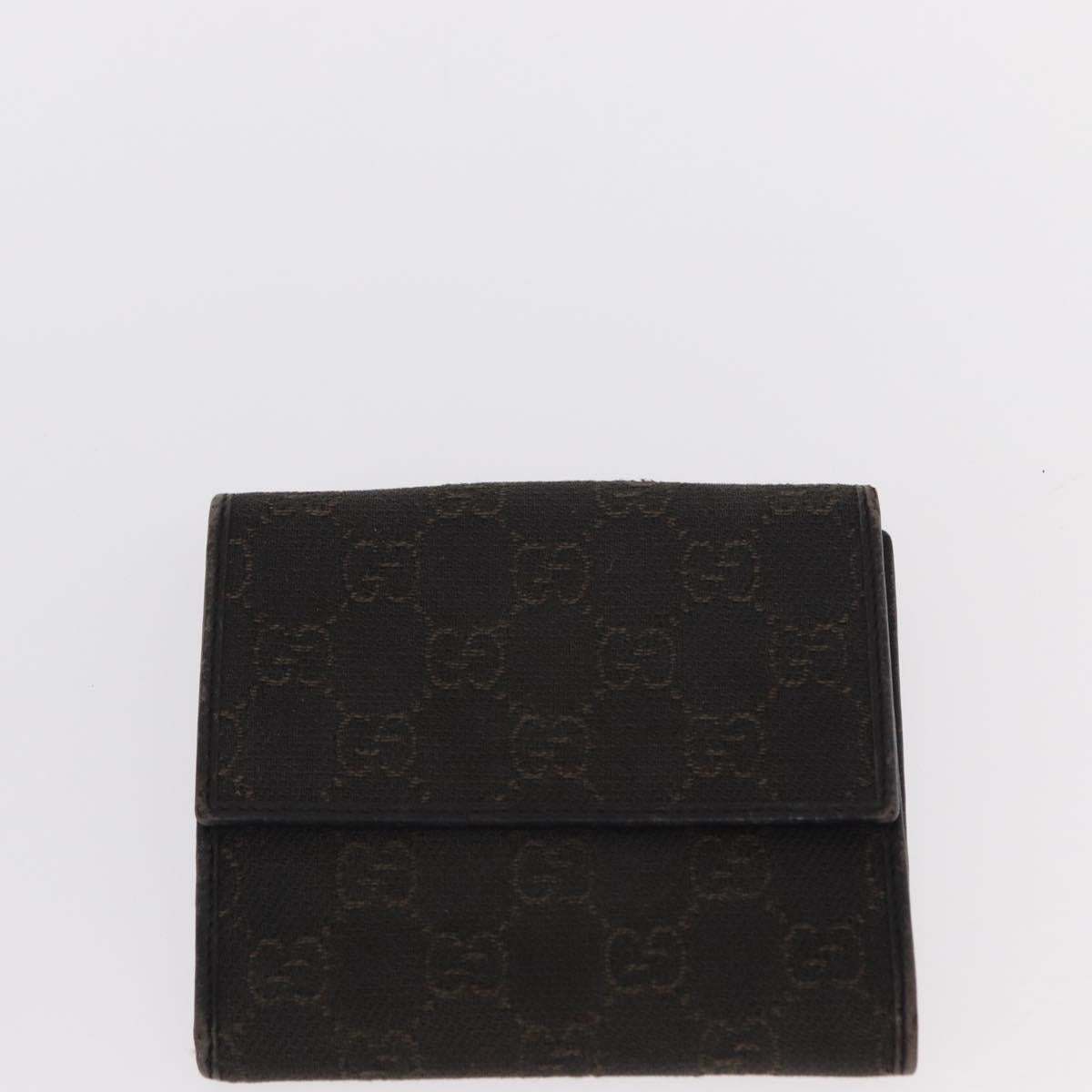 GUCCI GG Canvas Wallet Leather 3 Set Black Auth am9797