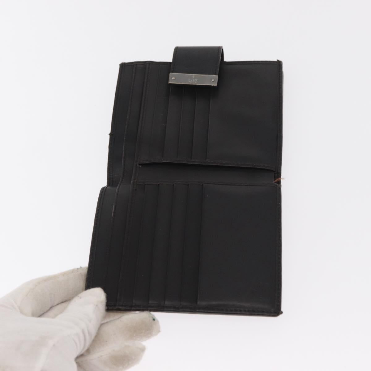 GUCCI GG Canvas Wallet Leather 3 Set Black Auth am9797