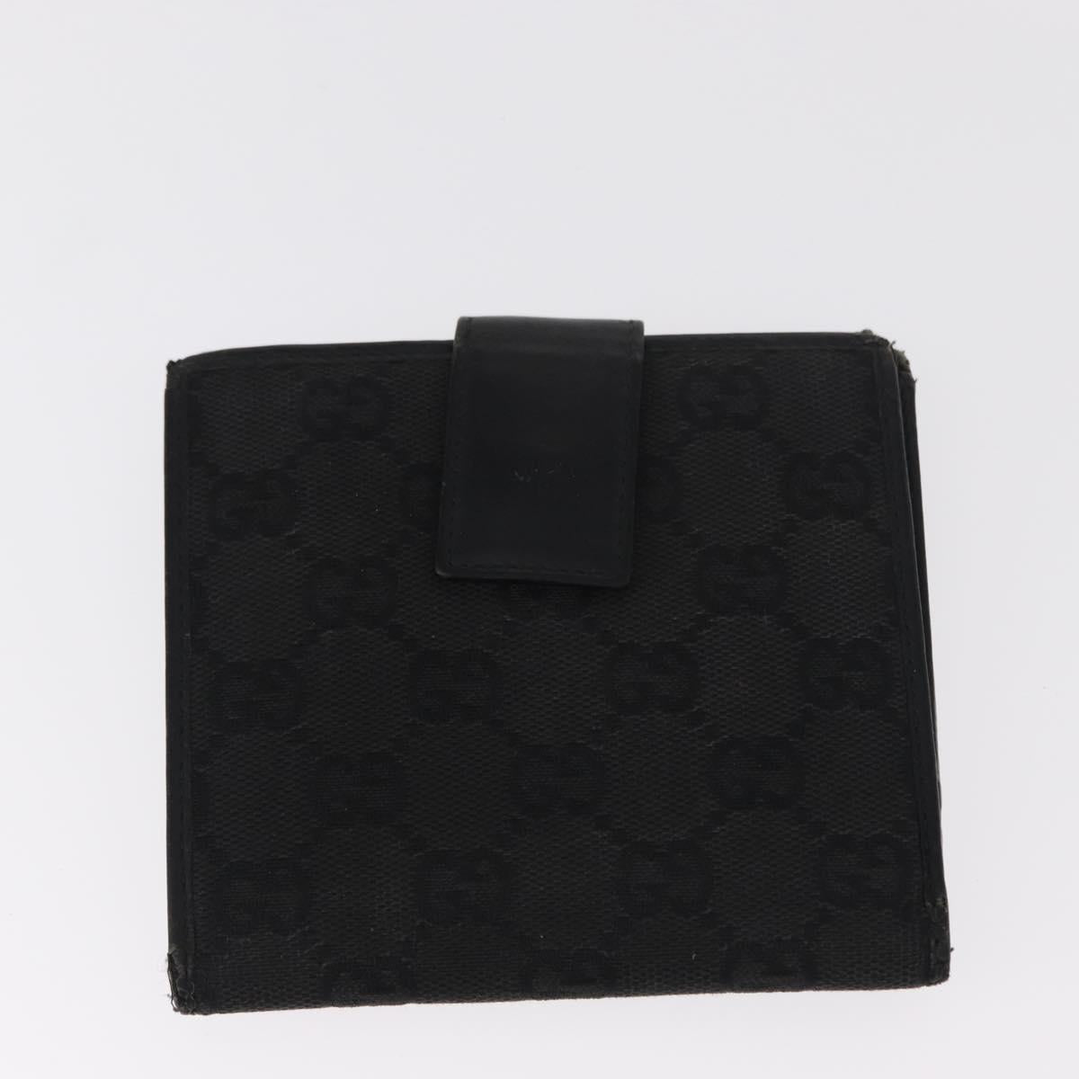 GUCCI GG Canvas Wallet Leather 3 Set Black Auth am9797