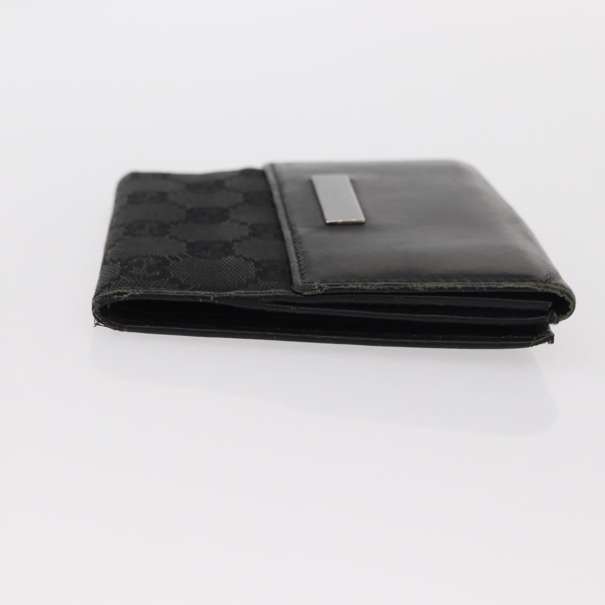 GUCCI GG Canvas Wallet Leather 3 Set Black Auth am9797