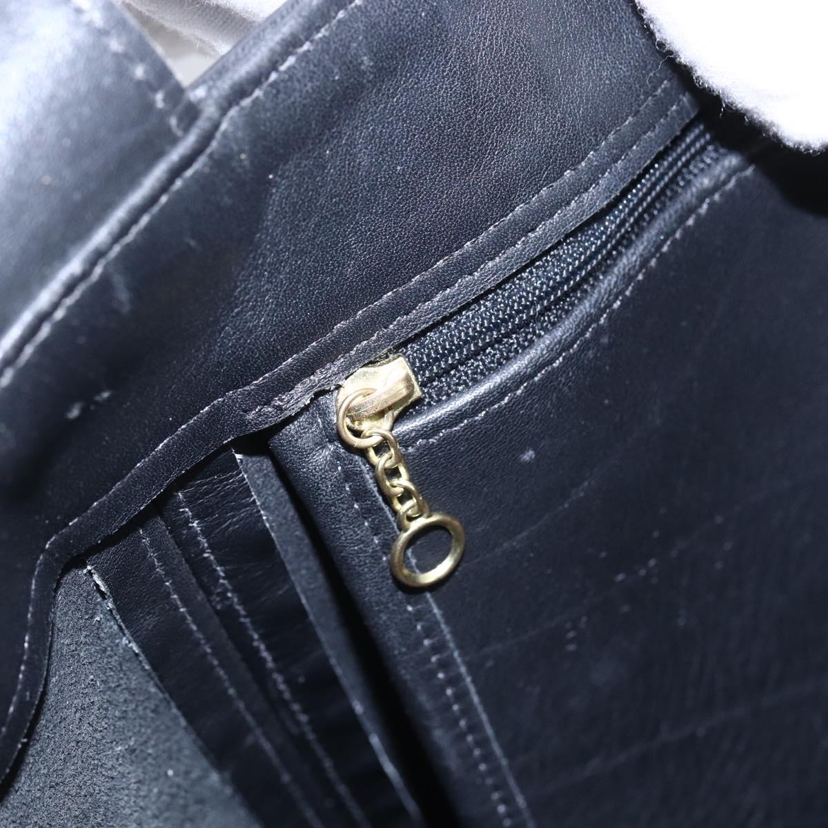 Coach Tote Bag Leather Black Gold Auth am9799