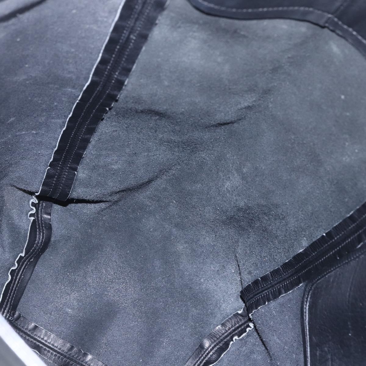 Coach Tote Bag Leather Black Gold Auth am9799