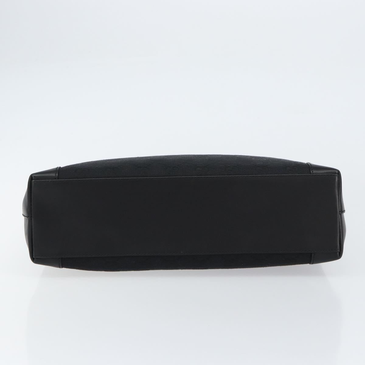 GUCCI GG Canvas Tote Bag Black Silver 33890 Auth am9800