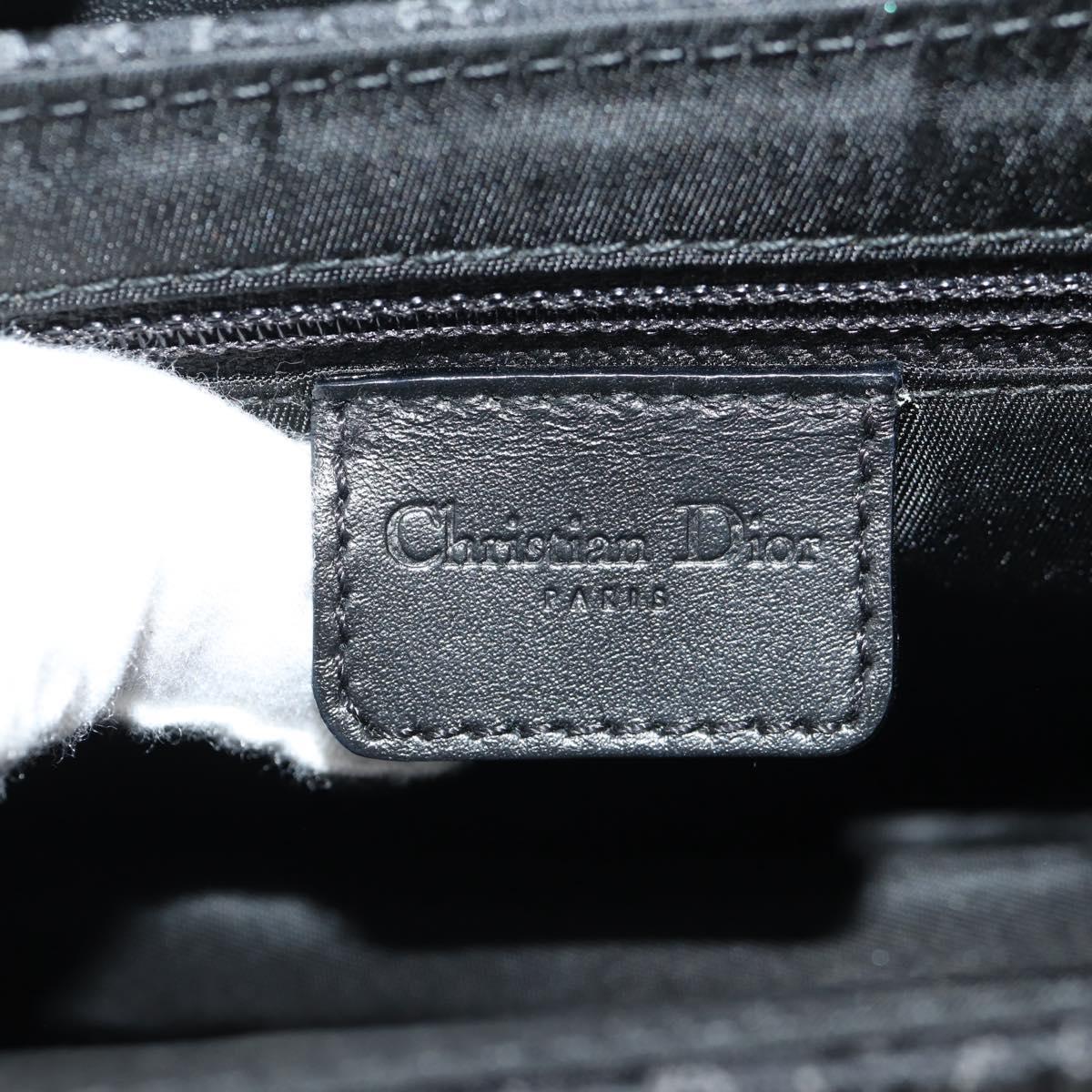 Christian Dior Trotter Canvas Street Chic Shoulder Bag Black Silver Auth am9801V