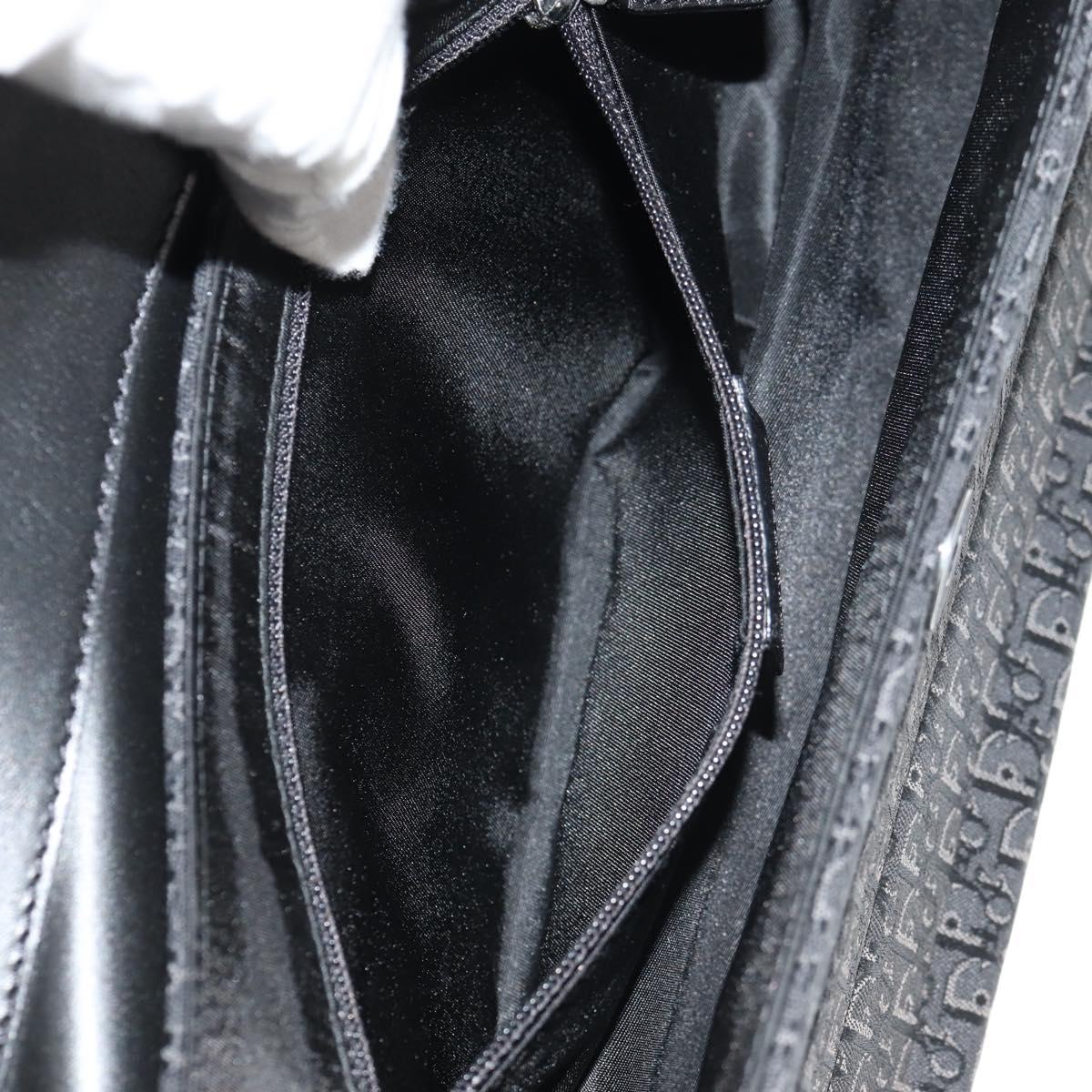 Christian Dior Trotter Canvas Street Chic Shoulder Bag Black Silver Auth am9801V