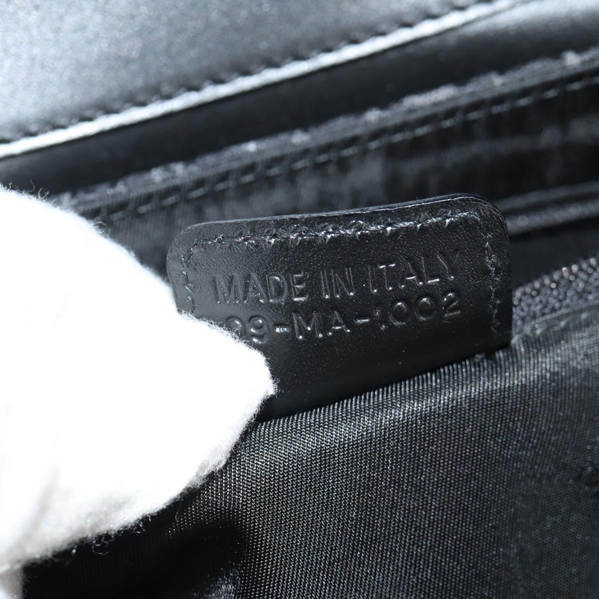 Christian Dior Trotter Canvas Street Chic Shoulder Bag Black Silver Auth am9801V