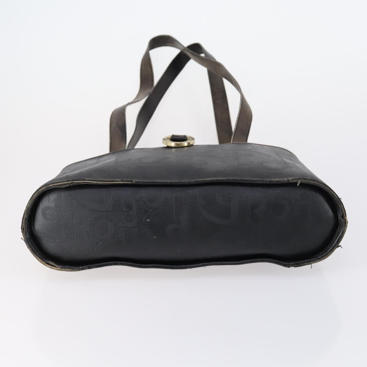 PRADA Christian Dior Hand Bag Nylon PVC 2 Set Black Gold Auth am9808
