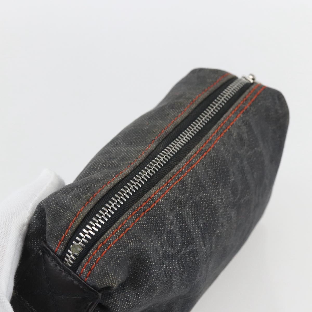 Christian Dior Trotter Canvas Wallet PVC Canvas 2 Set Black Navy Auth am9813