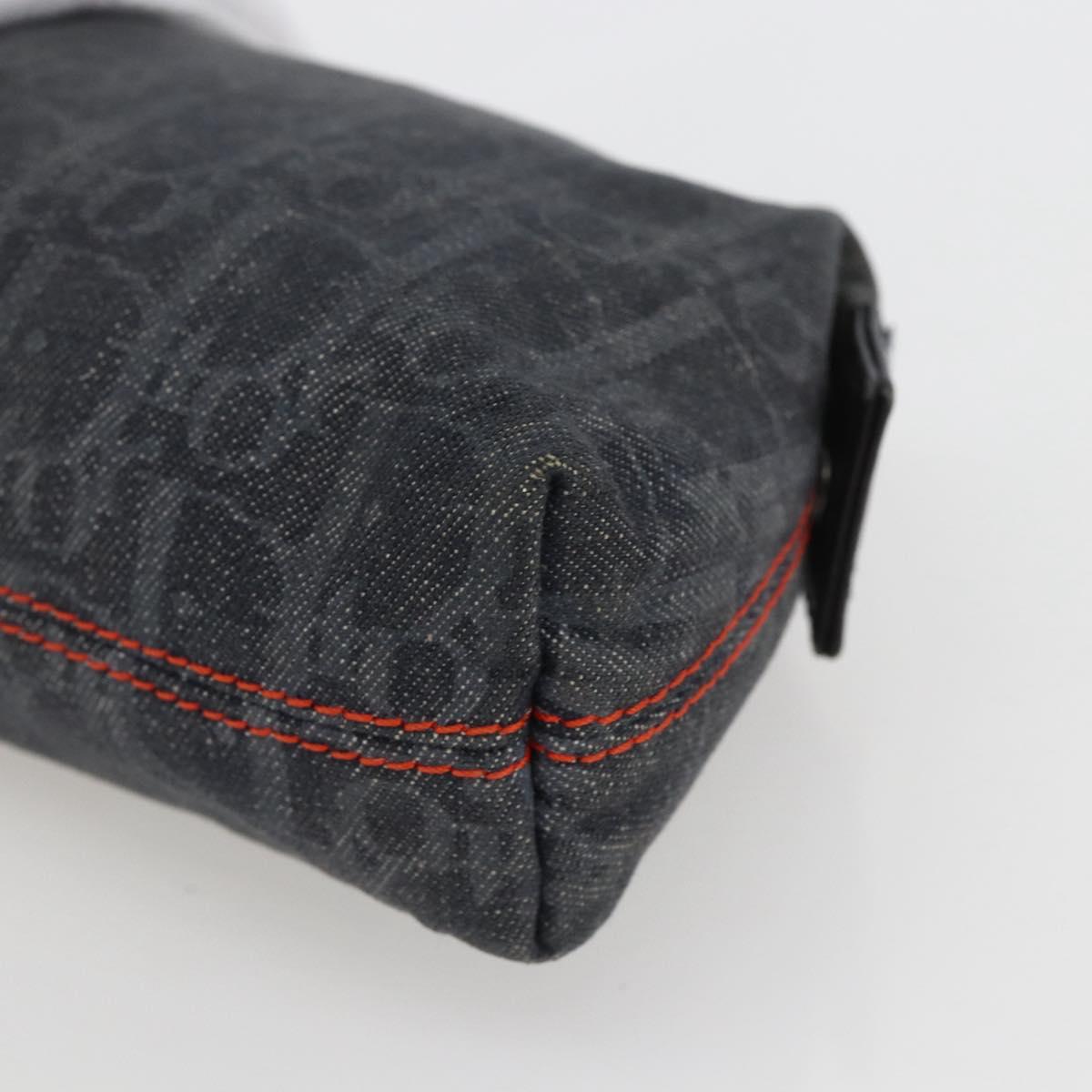 Christian Dior Trotter Canvas Wallet PVC Canvas 2 Set Black Navy Auth am9813