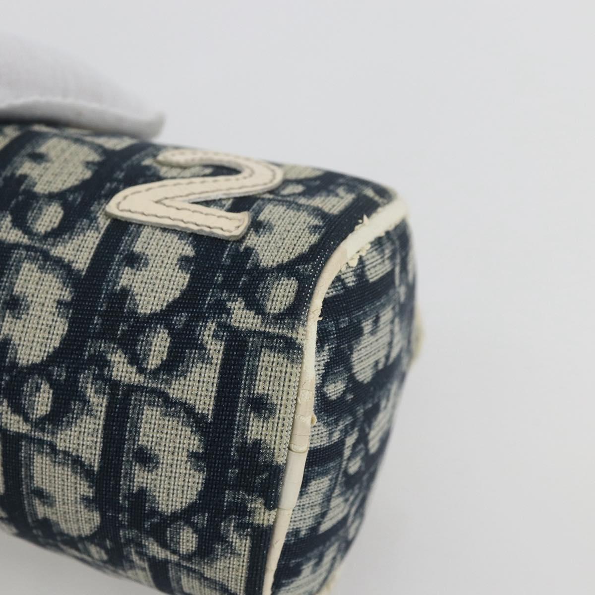 Christian Dior Trotter Canvas Wallet PVC Canvas 2 Set Black Navy Auth am9813