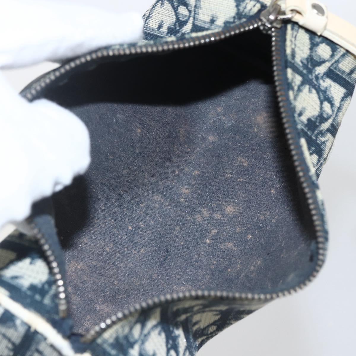 Christian Dior Trotter Canvas Wallet PVC Canvas 2 Set Black Navy Auth am9813