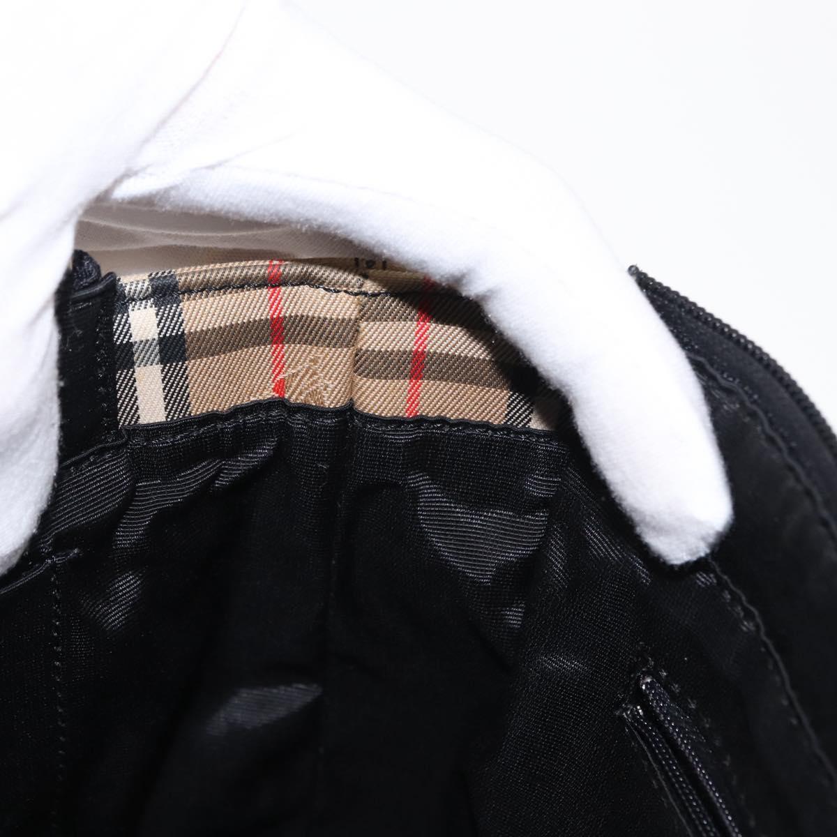 BURBERRY Nova Check Hand Bag Canvas Beige Gold Auth am9824