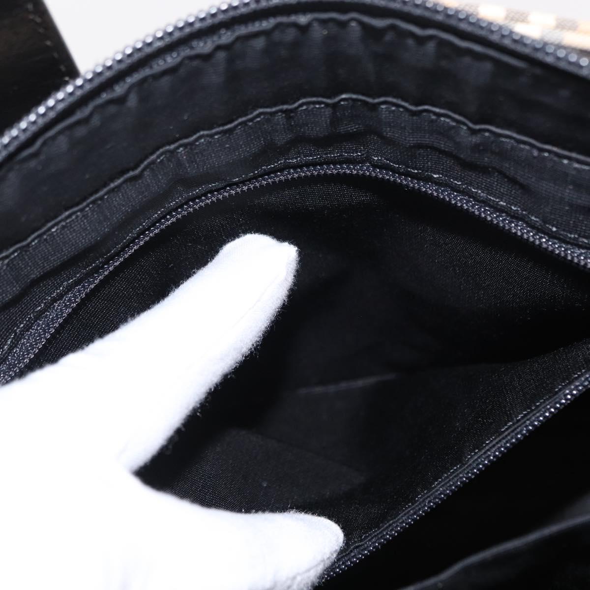 BURBERRY Nova Check Hand Bag Canvas Beige Gold Auth am9824