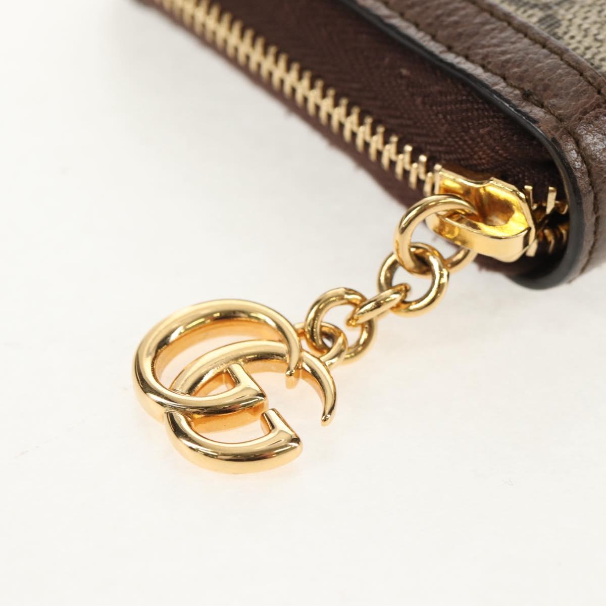 GUCCI GG Supreme Web Sherry Line Long Wallet PVC Beige Gold 523153 Auth am9826V