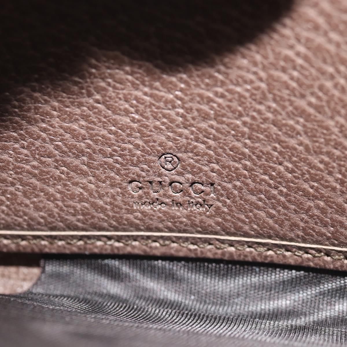 GUCCI GG Supreme Web Sherry Line Long Wallet PVC Beige Gold 523153 Auth am9826V