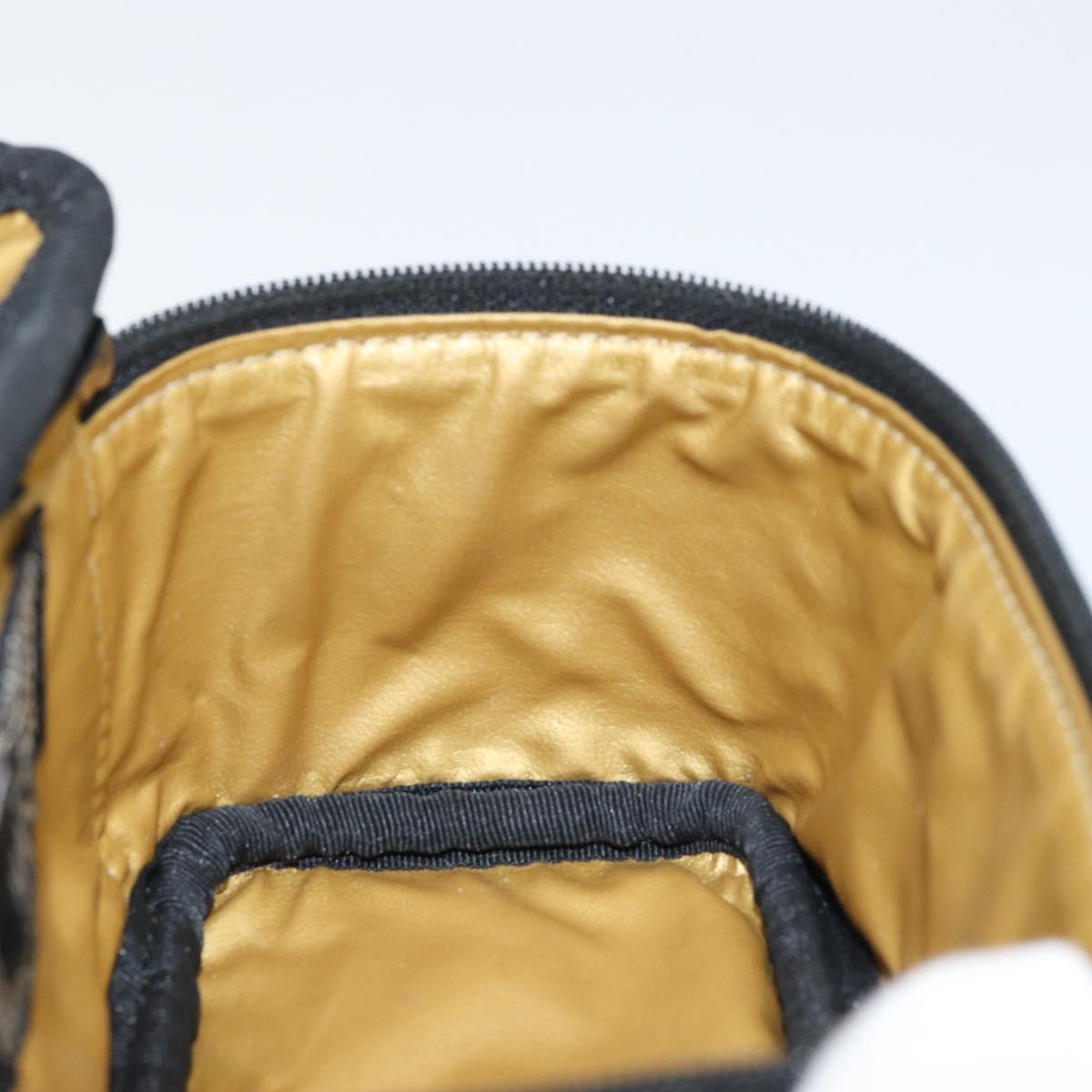 Gianni Versace Vanity Cosmetic Pouch Leather Yellow Gold Auth am9832