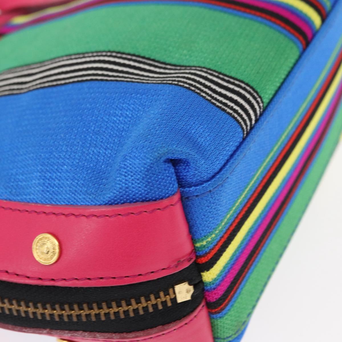 Gianni Versace Hand Bag Leather Pink Gold Auth am9833