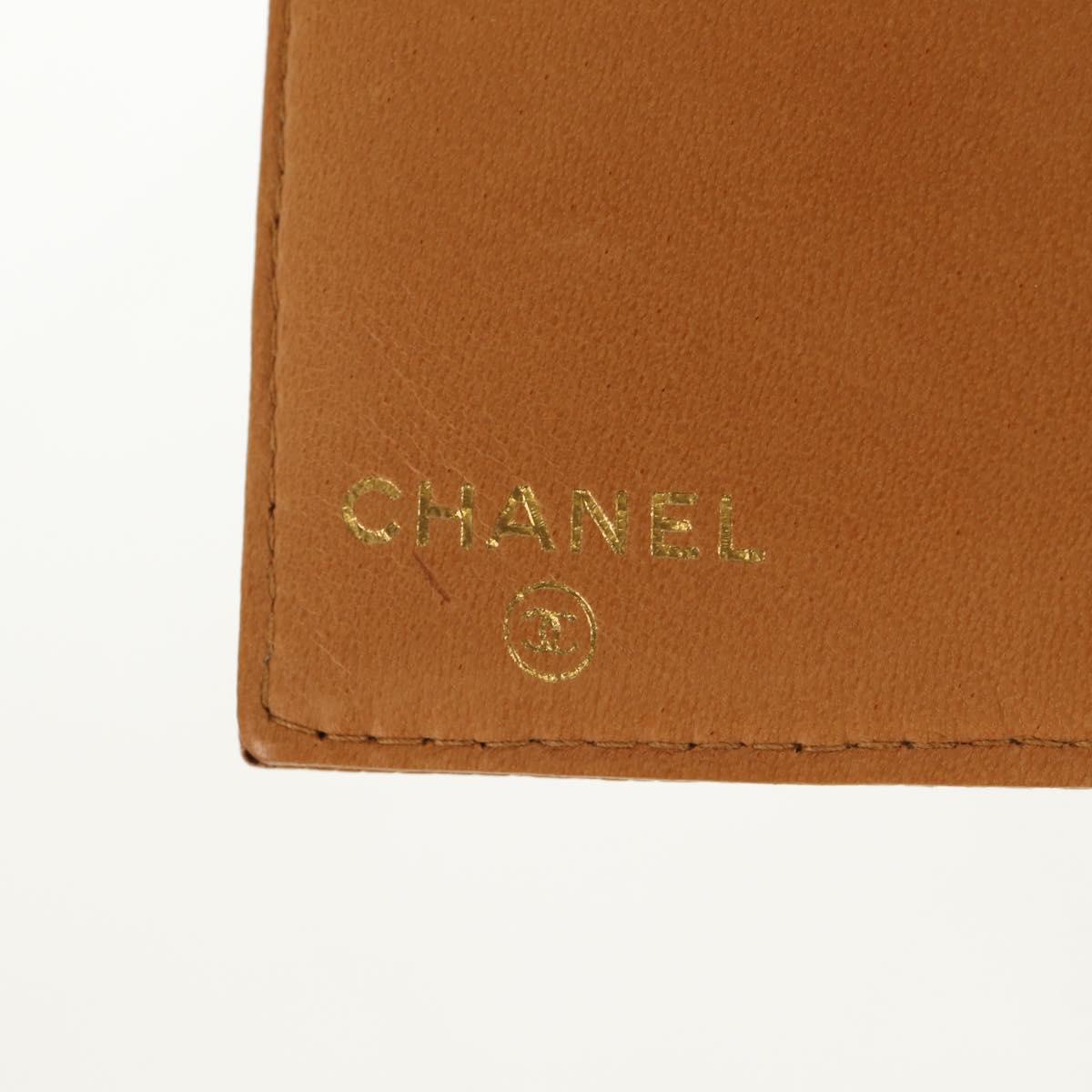 CHANEL Compact Wallet Caviar Skin Brown Gold CC Auth am9835V