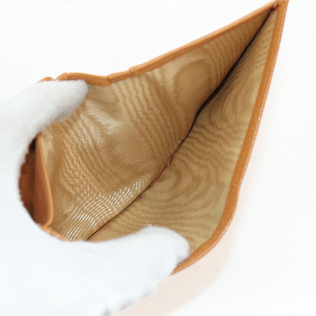 CHANEL Compact Wallet Caviar Skin Brown Gold CC Auth am9835V