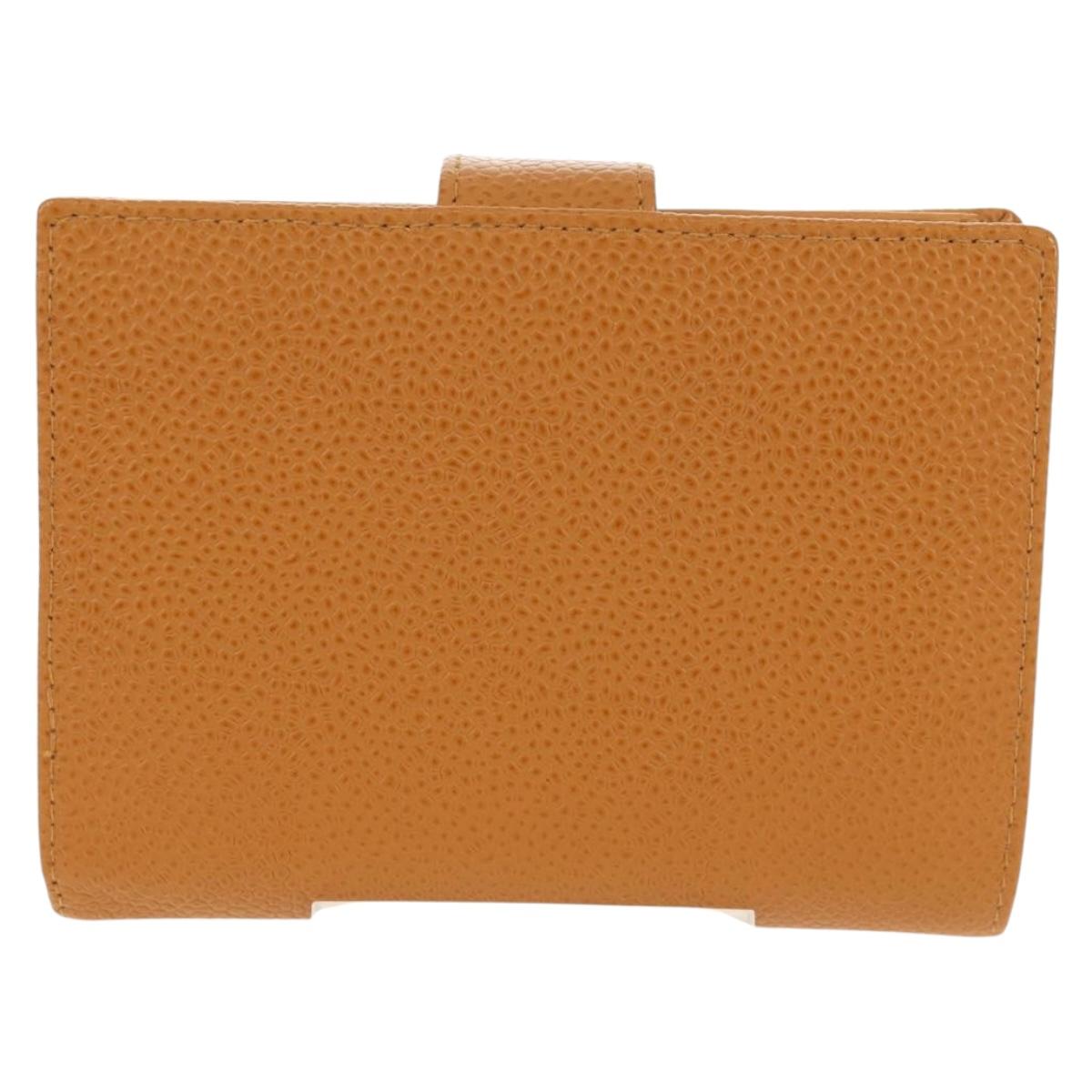 CHANEL Compact Wallet Caviar Skin Brown Gold CC Auth am9835V