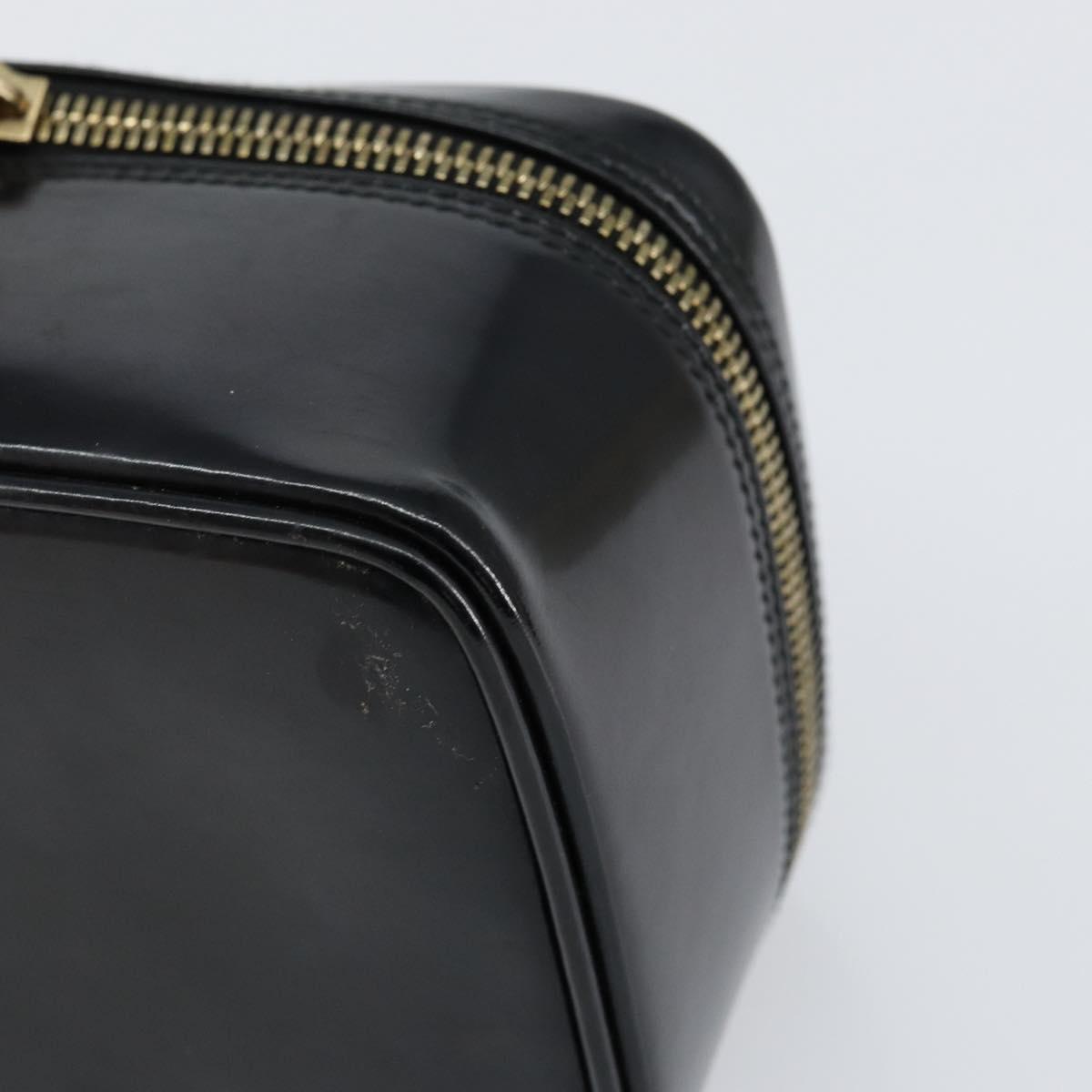 GUCCI Bamboo Vanity Hand Bag Nylon Black Gold 032 1956 0151 Auth am9840