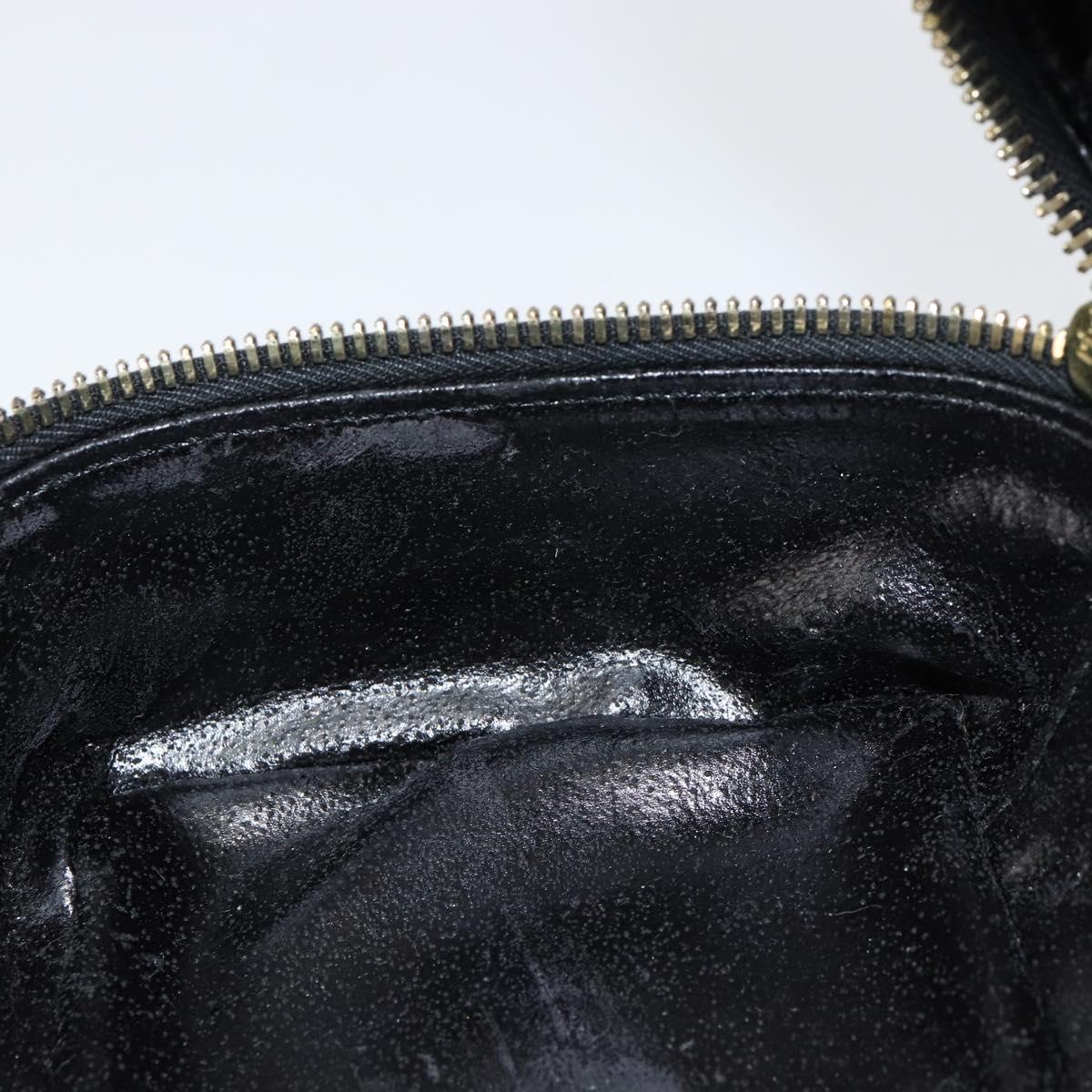 GUCCI Bamboo Vanity Hand Bag Nylon Black Gold 032 1956 0151 Auth am9840