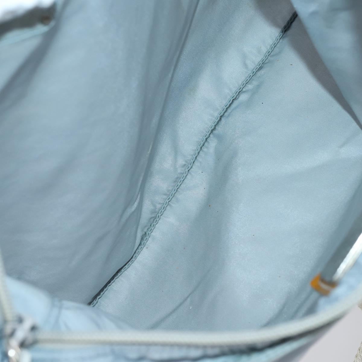 PRADA Hand Bag Nylon 2 Set Green Light Blue Auth am9845