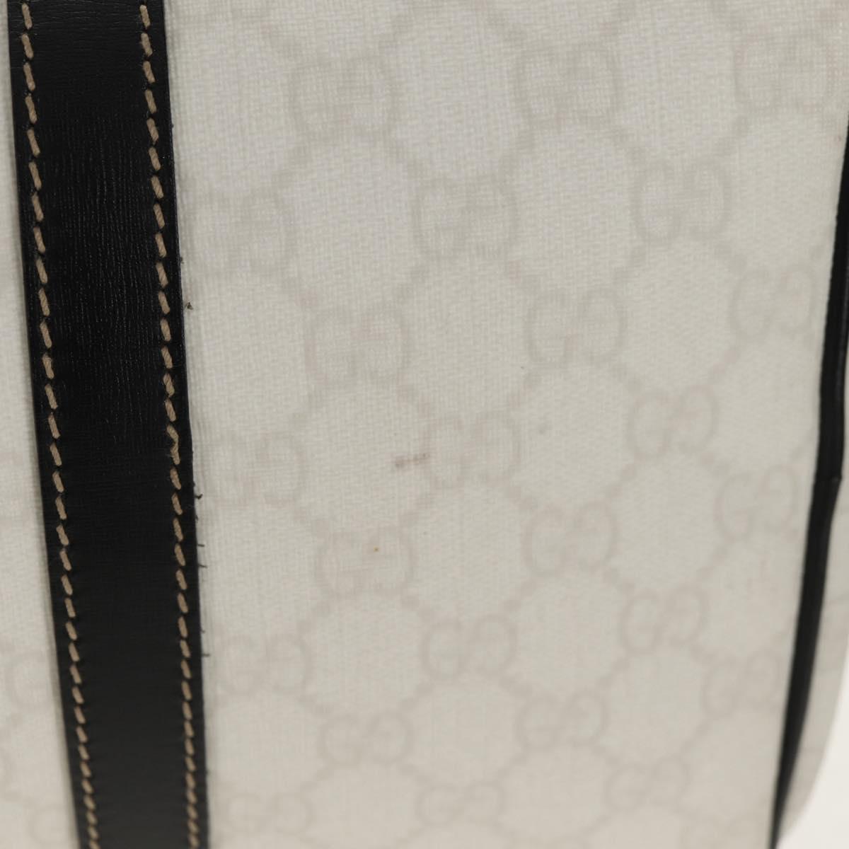 GUCCI GG Supreme Boston Bag PVC White Gold 193603 Auth am9846V