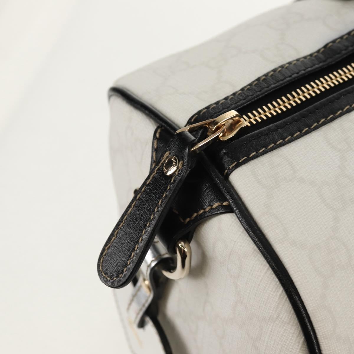 GUCCI GG Supreme Boston Bag PVC White Gold 193603 Auth am9846V