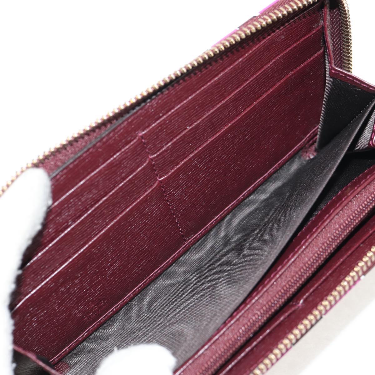 GUCCI Heart Long Wallet Leather Purple Auth am9847V