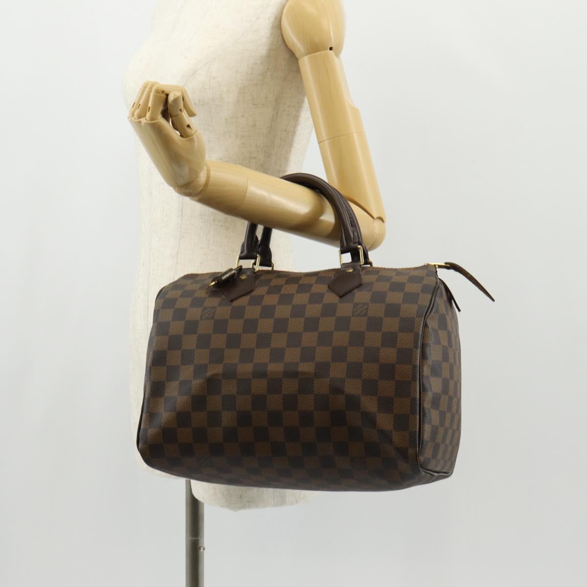 LOUIS VUITTON Damier Ebene Speedy 30 Hand Bag N41364 LV Auth am9848V