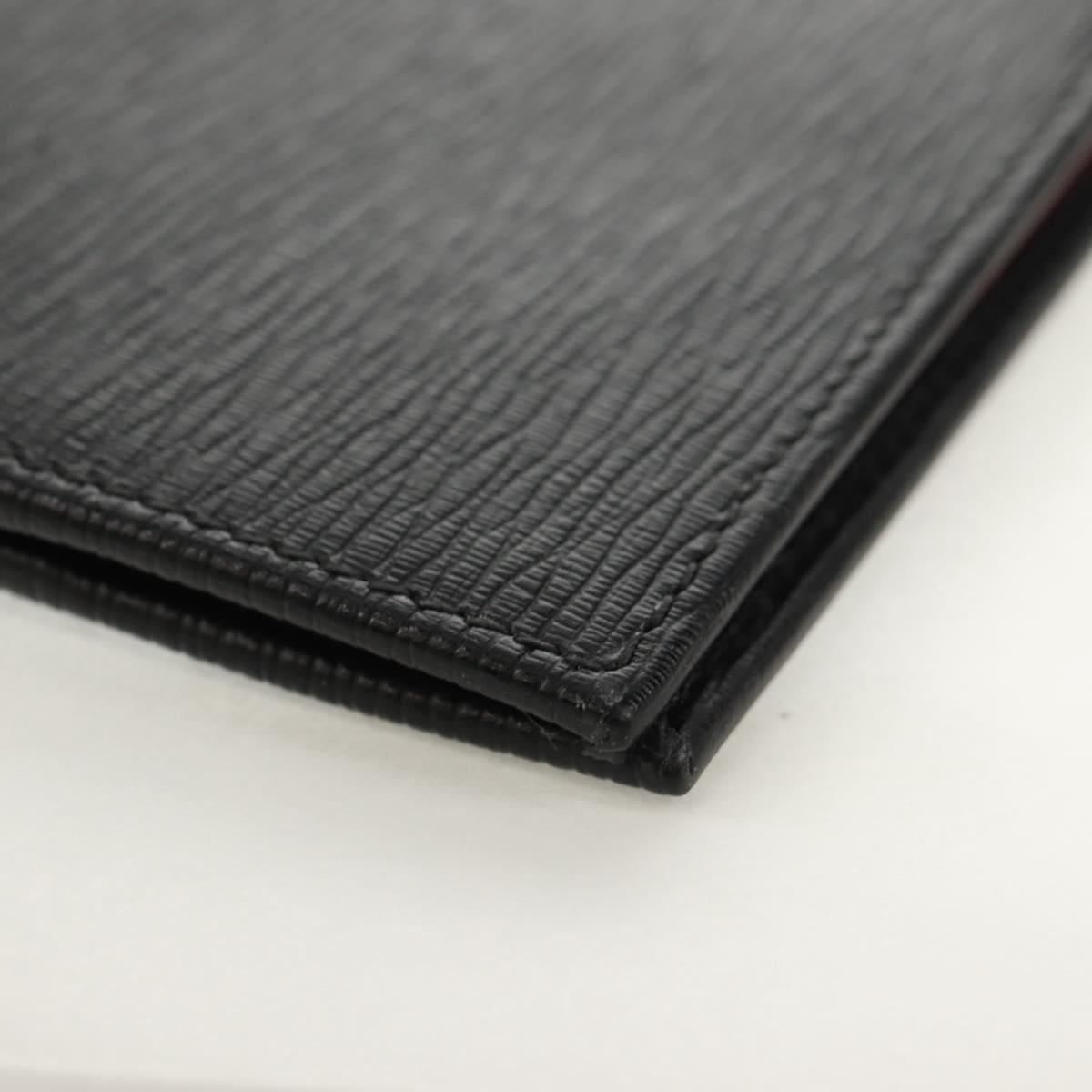 Salvatore Ferragamo Gancini Compact Wallet Leather Black Silver Auth am9850V