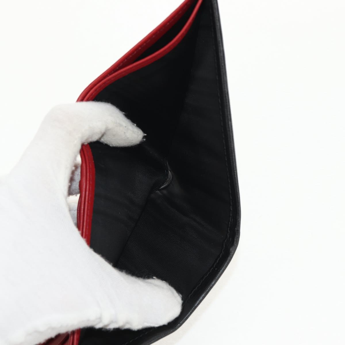 Salvatore Ferragamo Gancini Compact Wallet Leather Black Silver Auth am9850V