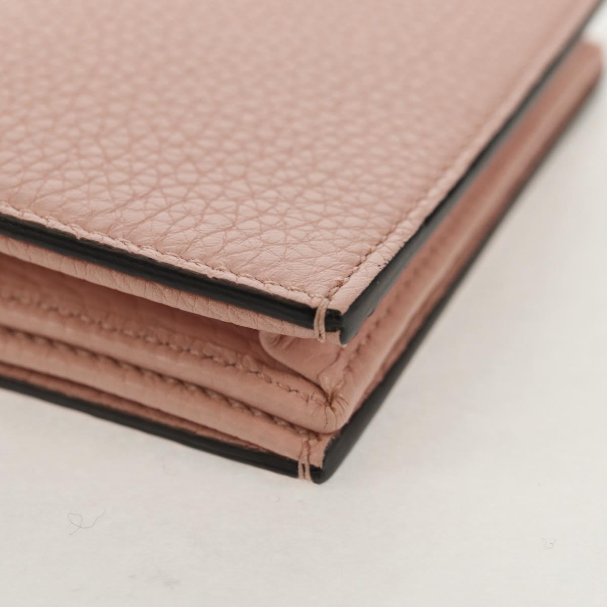 GUCCI Animalie Compact Wallet Leather Pink Gold 498096 Auth am9852V