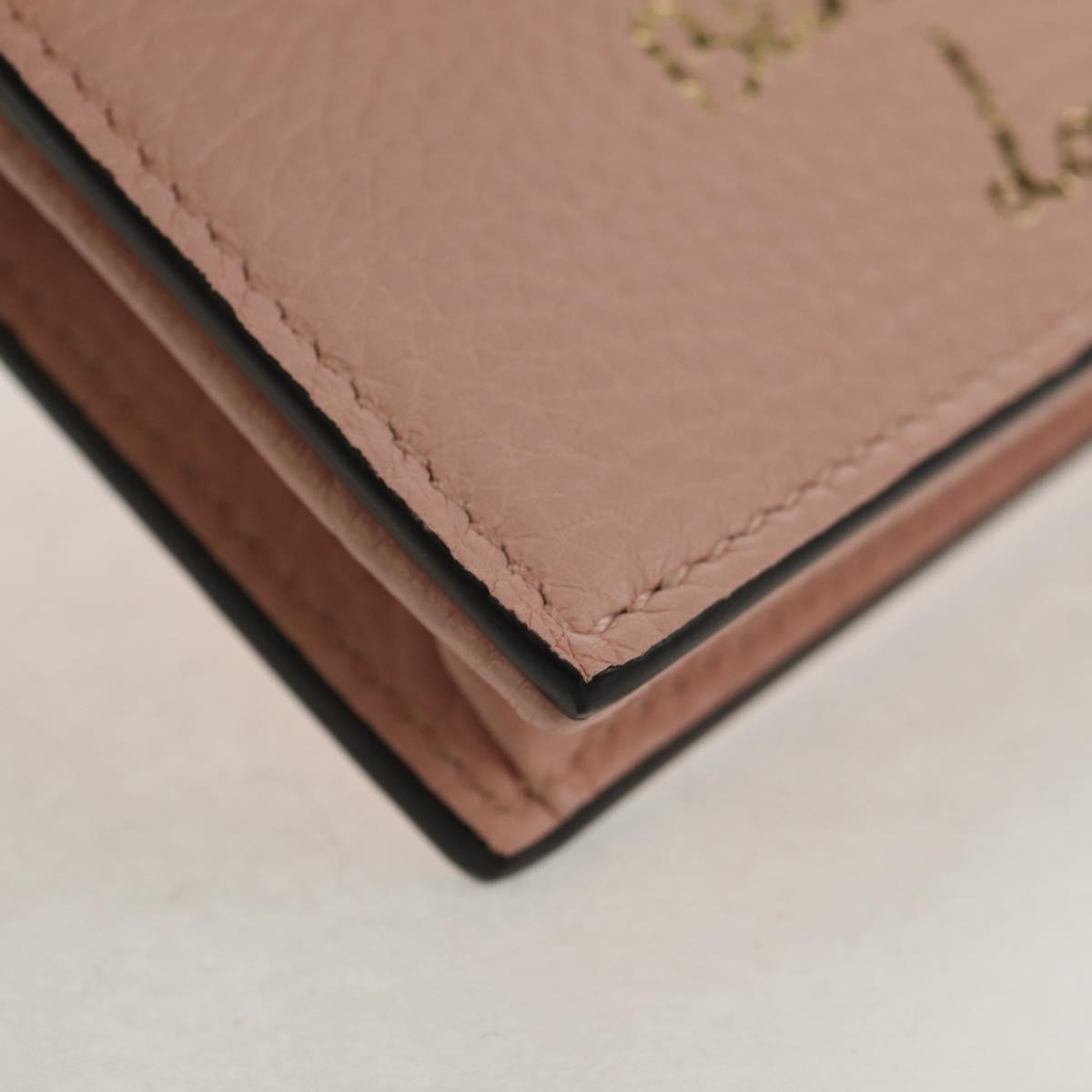 GUCCI Animalie Compact Wallet Leather Pink Gold 498096 Auth am9852V