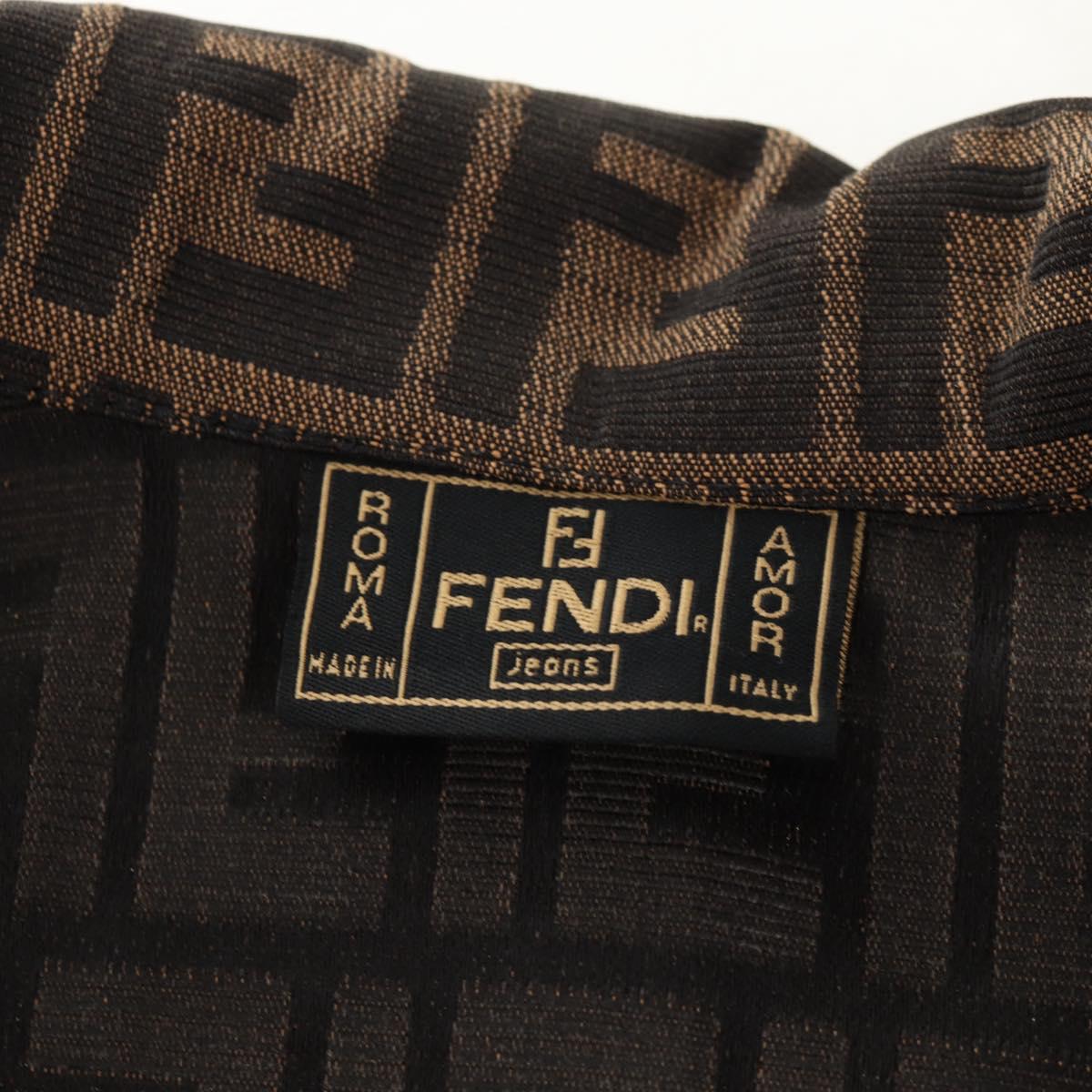 FENDI Zucca Canvas Best Jacket Black Brown Auth am9854V