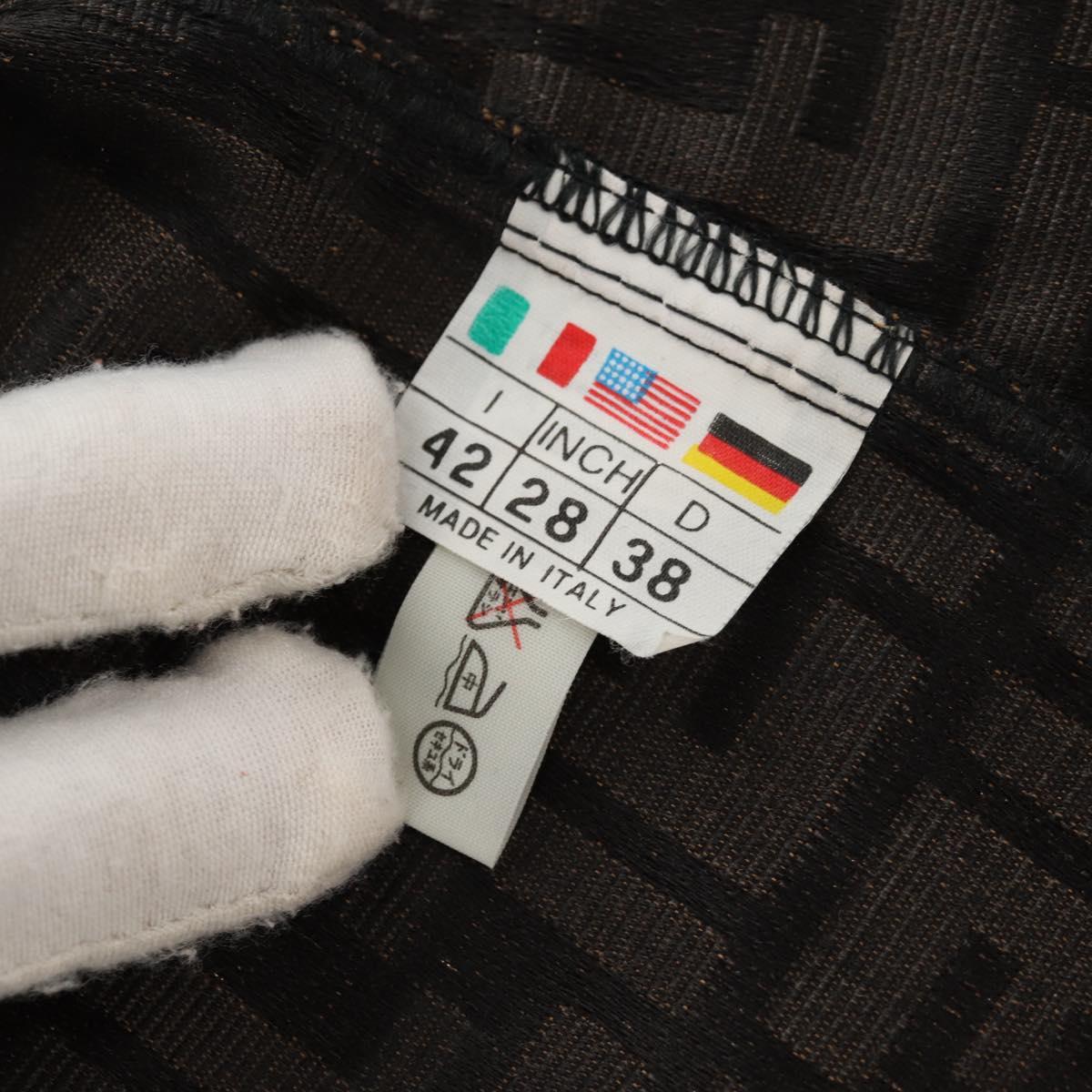 FENDI Zucca Canvas Best Jacket Black Brown Auth am9854V