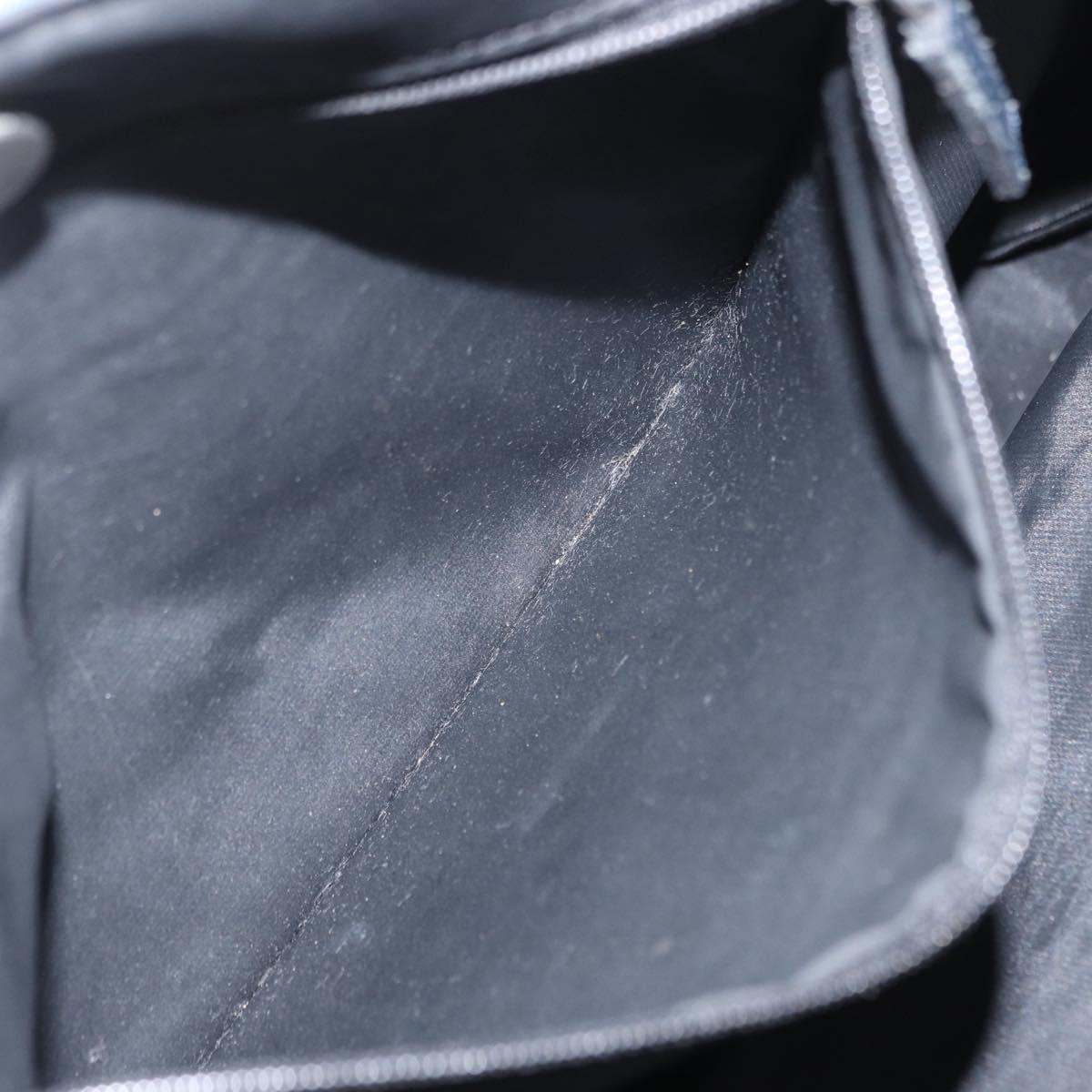 BURBERRY Nova Check Tote Bag Nylon Blue Silver Auth am9857